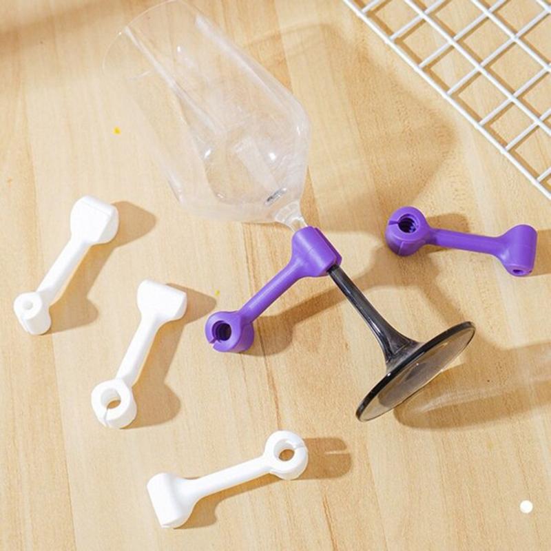 Molded Plastic Wine Glass Placement Aids with Split Ends for Kitchen Cabinets, Dining Storage and Beverage Stations