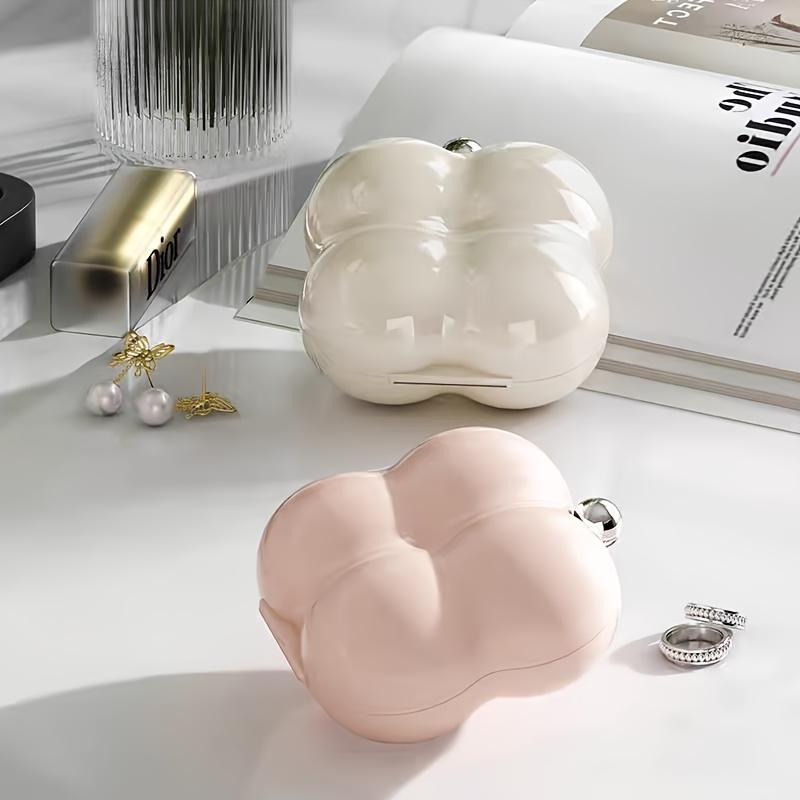 Cloud-Shaped Mini Jewelry Organizer Box - Portable Multi-Compartment Storage for Rings, Necklaces, Earrings & Bracelets, Durable Plastic