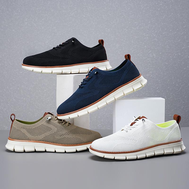 Fashion Summer Men's Soft Soled Walking Outdoor Non Slip Flat Sneakers Mesh Breathable Running Comfortable Vulcanized Shoes 39-48