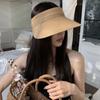 Simple Solid Color Straw Sun Cap Wide Brim Sunscreen Empty Top Hat Foldable Breathable Wide Brim Sun Hat UV Protection Beach Cap