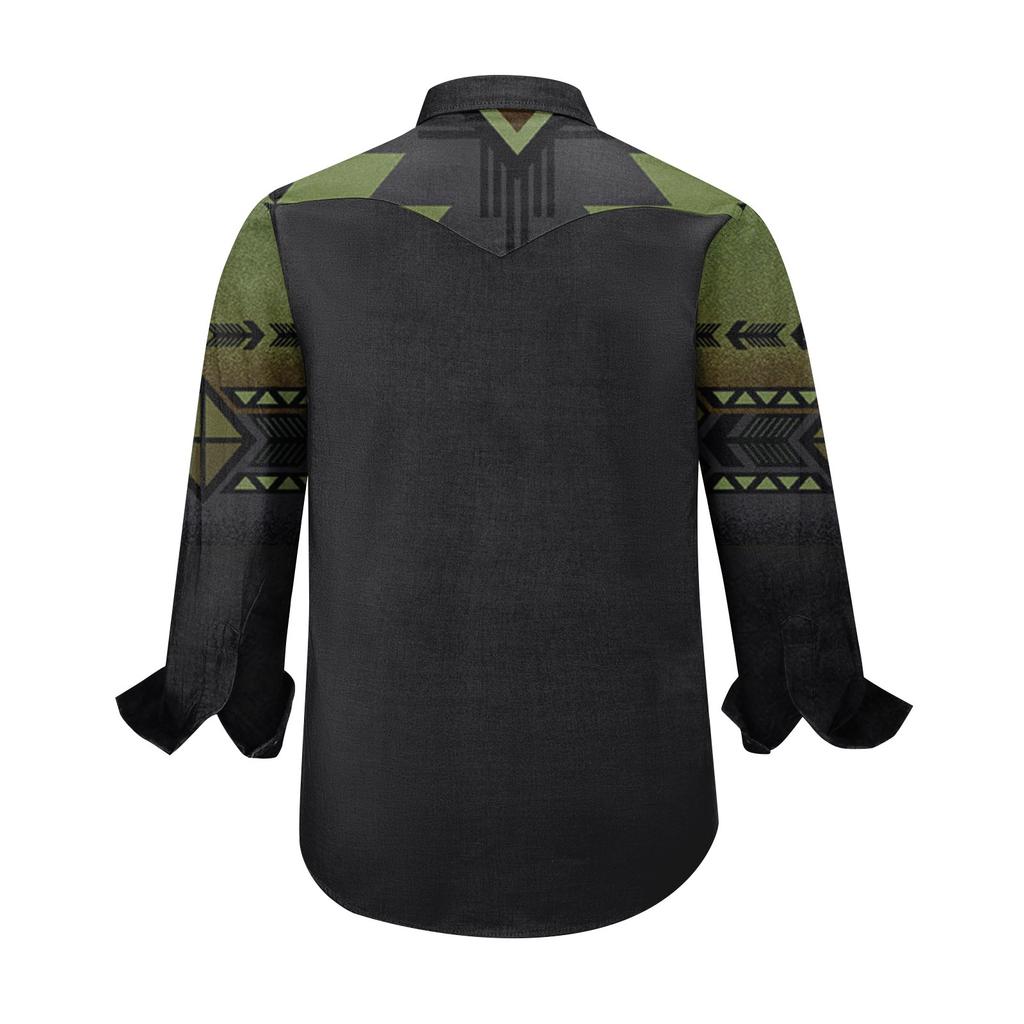 Men'S Fashionable Lapel And Shoulder Length Long Sleeved Casual Top