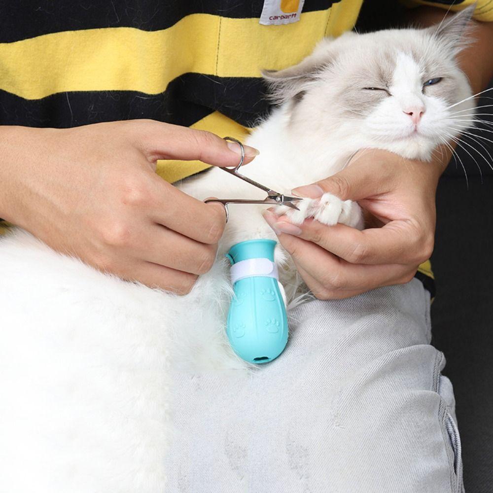 4Pcs Foot Cover Cat Foot Shoes Anti-Scratch Bite Paw Nail Cover Boots  Washing Shoes