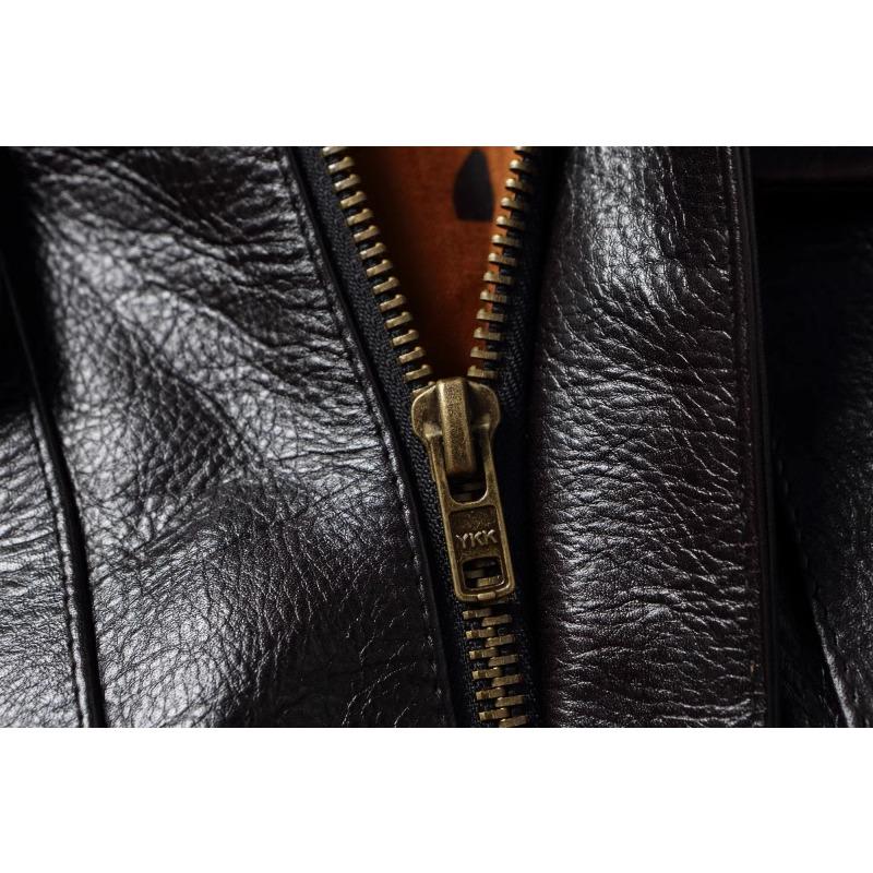 Chinese Size Brown Oil Waxed First Layer Genuine Cowhide A2 Great Escape Genuine Leather Jacket Men Loose Lapel Flight Jackets