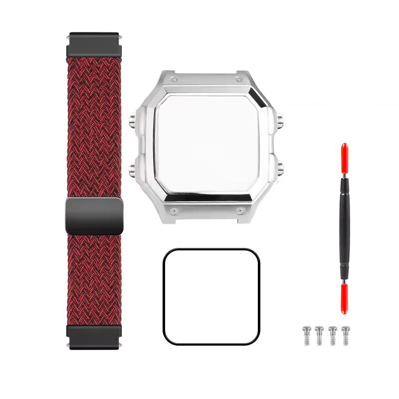 For Casio AE1200 Metal Watch Case 304 Stainless Steel Modified Watch Film Glass Watchband Watch Ring Front Cover Baffle Bezel