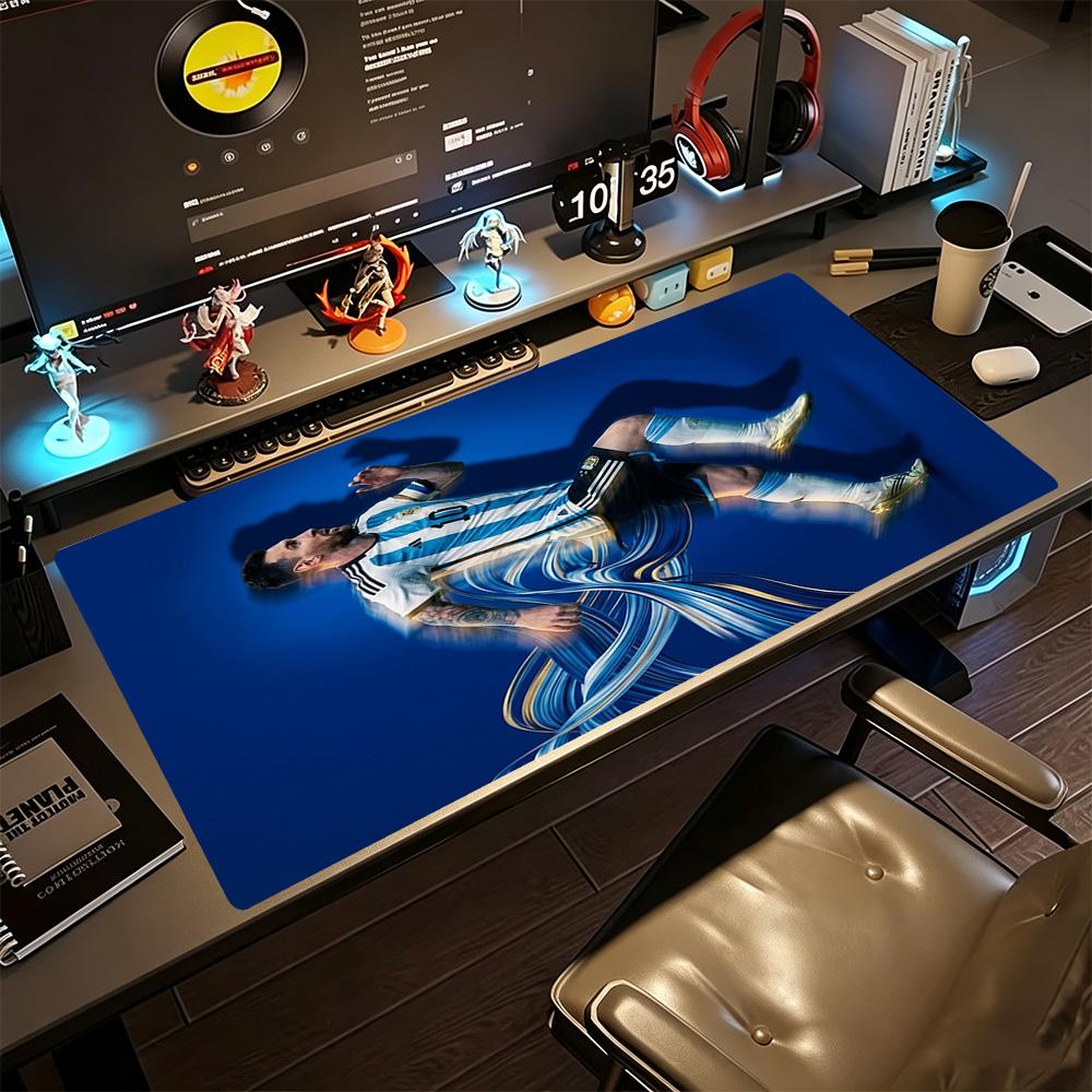 Football Messi Large Mouse Pad Office Mouse Mats Desktop Mouse Pad Non-Slip Rubber Base Office Desk Accessory