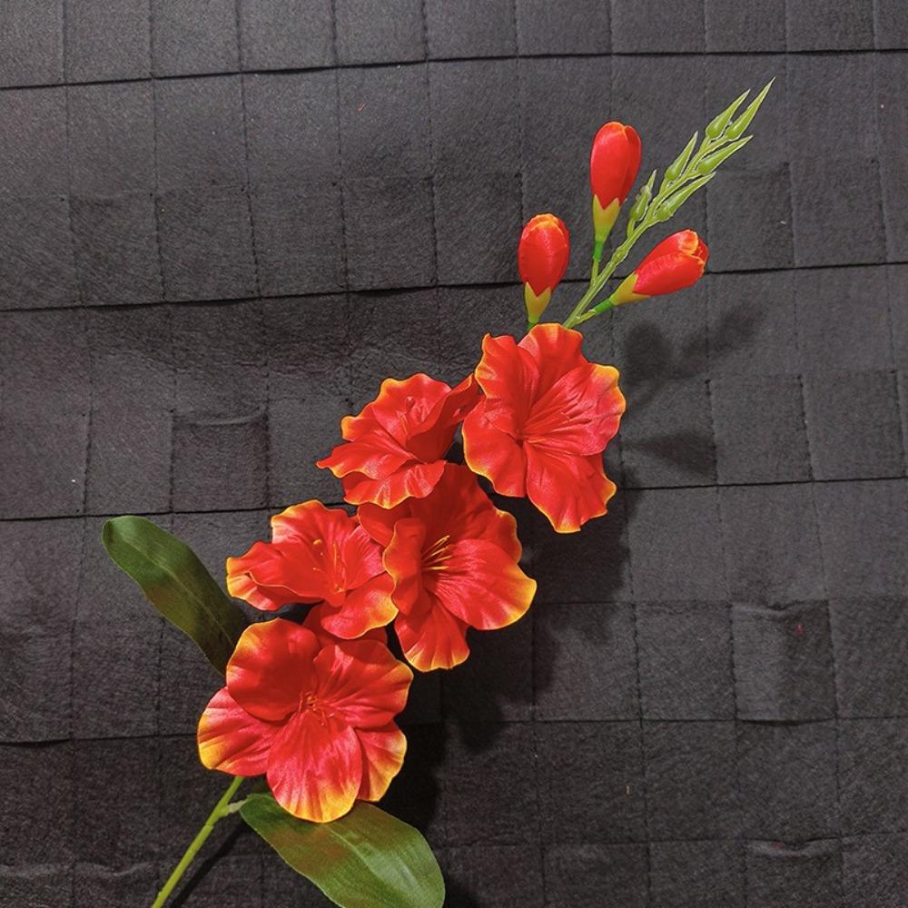 2pcs 75cm Fake Gladiola Real Touch Silk Flower Vivid Artificial Gladiolus Flower  Wedding Accessory