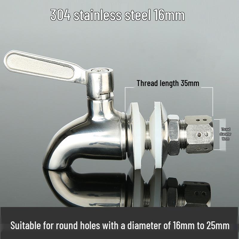 304 Edelstahl Infusionsbehälter Wasserhahn mit Keramikauslauf und Kupferventilschalter