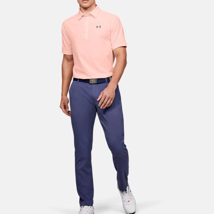 Under Armour Playoff Vented Heat-Pressed Logo Short Sleeve Polo Men Tops Light-Pink 1327038-845