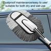 Extendable Car Dust Cleaning Kit with Soft Microfiber Head And Stiff Rim Brush Telescoping