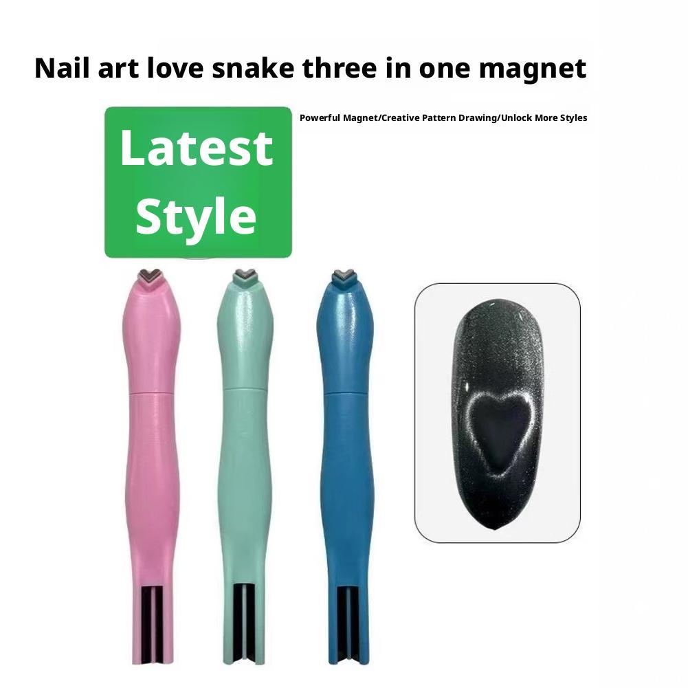 3 IN 1 Heart Shape Cat Eye Magnet Multifunctional Magnetic Cat's Eye Nail Magnetic Stick for DIY Gel Polishing Magnetic Tool New