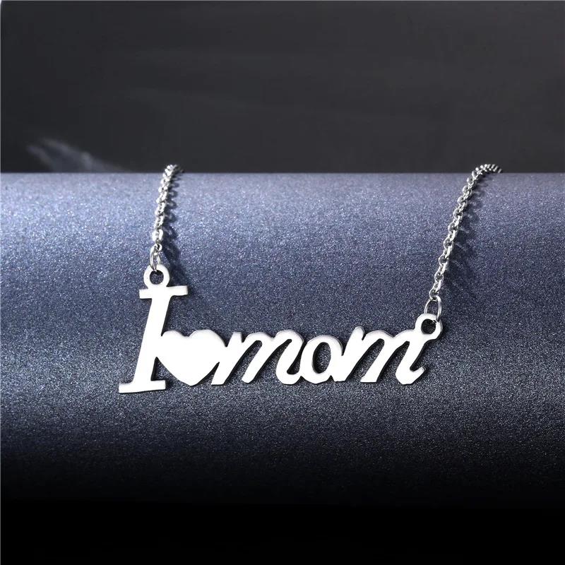 Mother's Day Mama Letter Pendant Necklace For Women Mom Nameplate Clavicle Chain Choker Stainless Steel Jewelry Minimal Gift