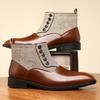 Men's British Style Leather Boots Classic Business Dress Boots Retro Pointe Toe Oxford Boot Men Chelsea Ankle Boots Botas Hombre
