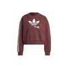 Sweatshirts Women's Dark Red Crew Neck Moderate Regular (Unisex) Sweatshirts HC4620