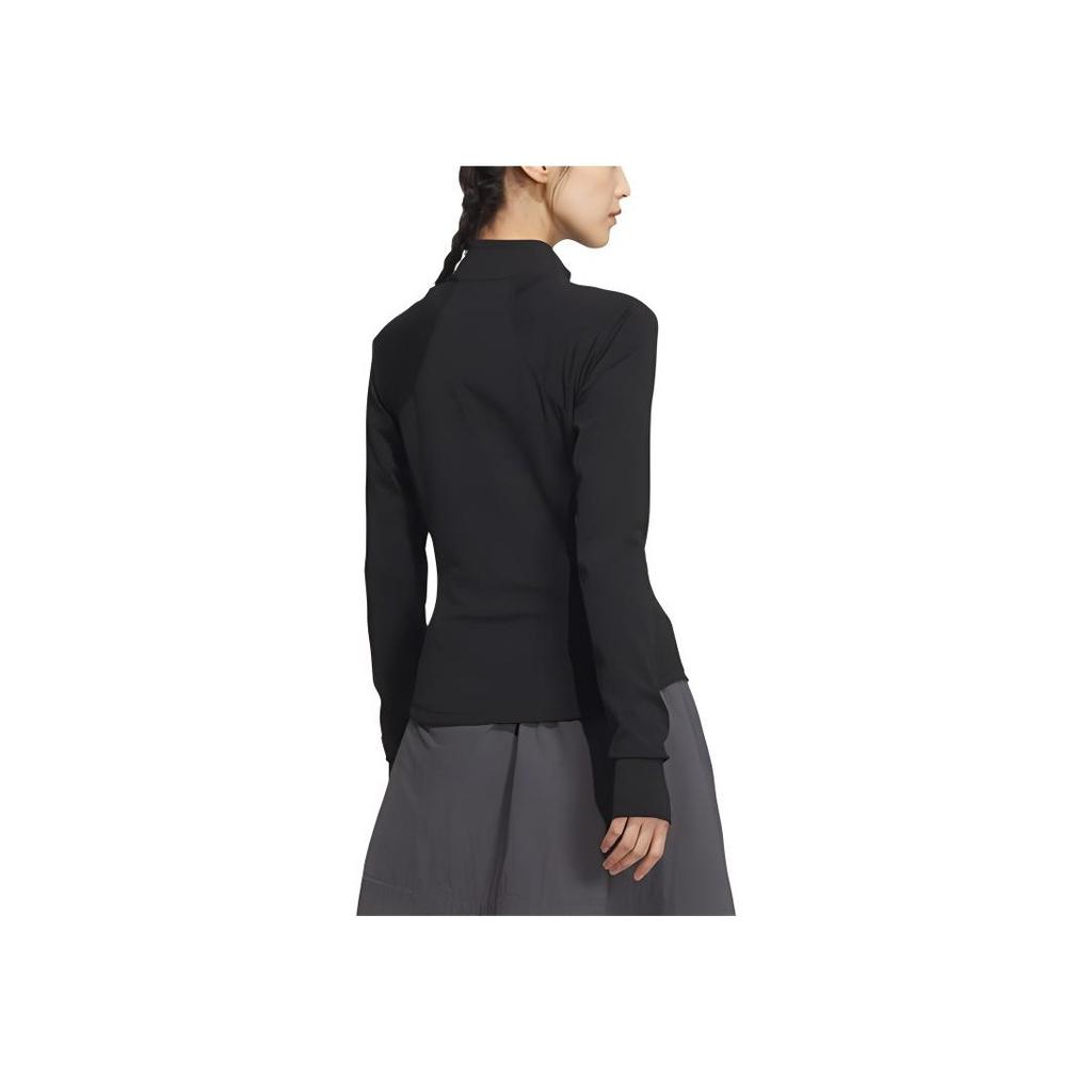 Adidas Tech Slim Knit Jacket Running Fitness Quick-Dry Yoga Casual Training Tight Jacket Women Jacket Black JJ1115