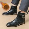 Men’s Winter Warm Chelsea Boots Motorcycle Boots Retro Dress Tuxedo Wedding Men Ankle Boots Plus Size