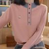La Chapelle Women's Contrast Polo Collar Short Sleeve Knit Sweater