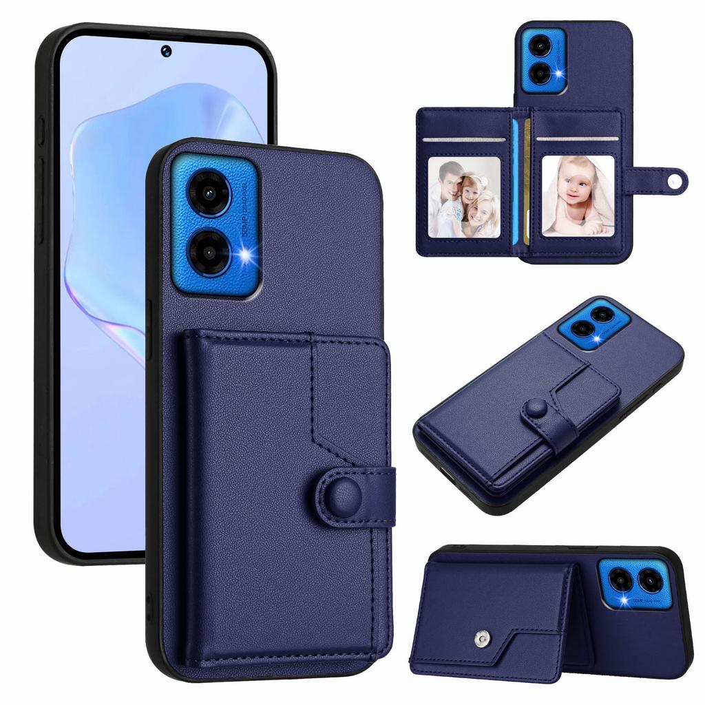 For Motorola Moto G34 5G/Motorola Moto G45 5G Case RFID Blocking Card Holder Kickstand TPU+PU Leather Phone Back Cover