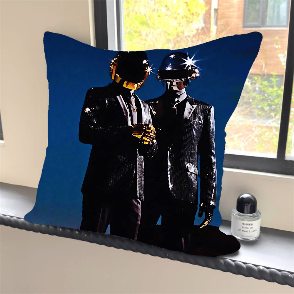 1PC COOL D-Daft Punk Band  Pillow Case Square  Bedroom Sofa Leisure Comfort Cushion Car Home Decoration 12x12Inch