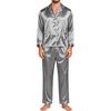 Men's Matching Couple Pajama Set Long Sleeve Button-Down Top and Pants Loungewear Sleepwear Set for Home