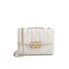 Trendy and fashionable single shoulder women's bag bag, striped tassel lock chain, crossbody small square bag.