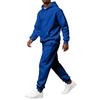 Men's Retro Hooded Two-Piece Set, Casual Athletic Outfit for Daily Wear