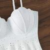 2Pcs/Set Women Sexy High Waist Shell Sling Ruffle Hem Bikini Set Shape Bra Drawstring Swimming