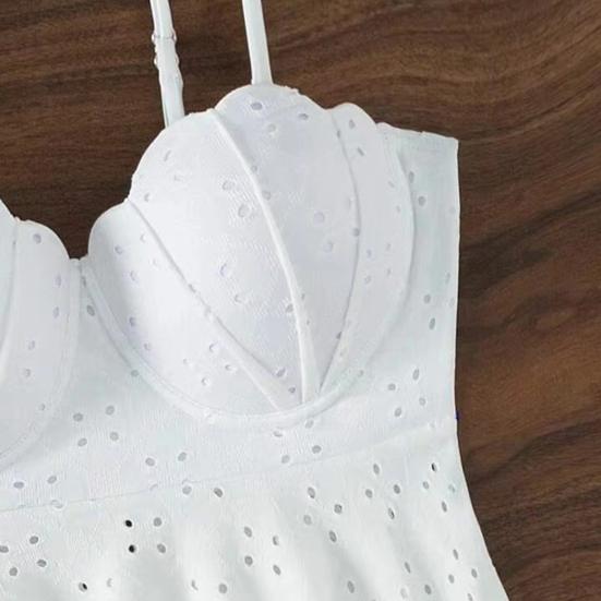 2Pcs/Set Women Sexy High Waist Shell Sling Ruffle Hem Bikini Set Shape Bra Drawstring Swimming