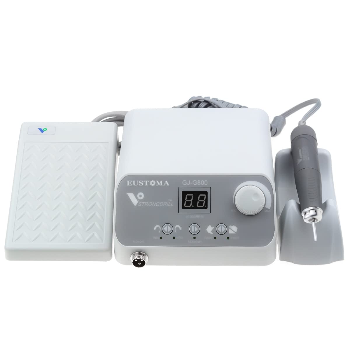 

EUSTOMA Бесщеточный Микромотор Цифровая Ножная Педаль Патрон для и Лабораторного Использования G800+XM Шлифовальная Машина, 50 000 об/мин, Система, Дисплей, Управление, 2,35 мм Ювелирные изделия,