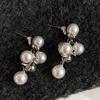 1 Pair Faux Pearls Dangle Earrings for Women, Gold Plated Grape Cluster Drop Earrings, Prom Wedding Bridal Jewelry