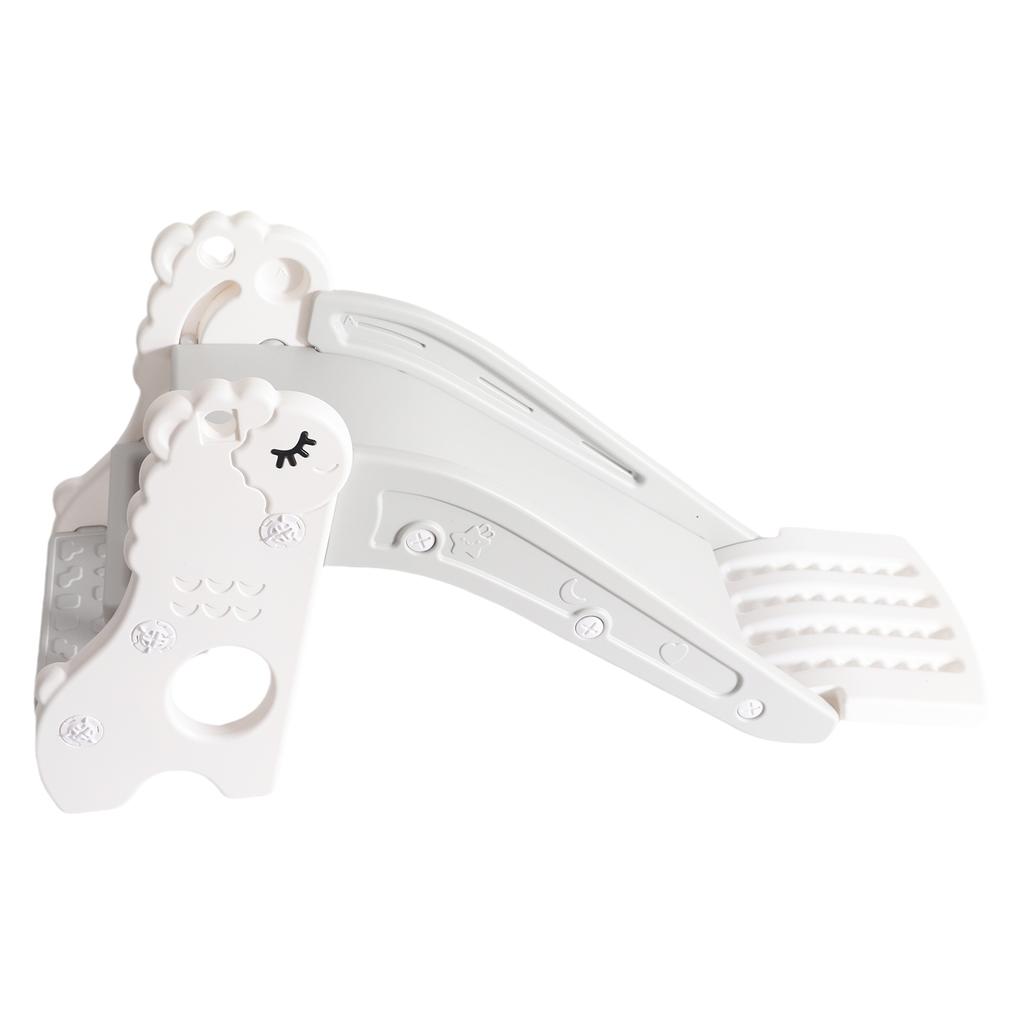 Kids Indoor Sliding Slide Freestanding Folding 2 Stairs Stable Base Climber Play Slide for Toddlers White Gray