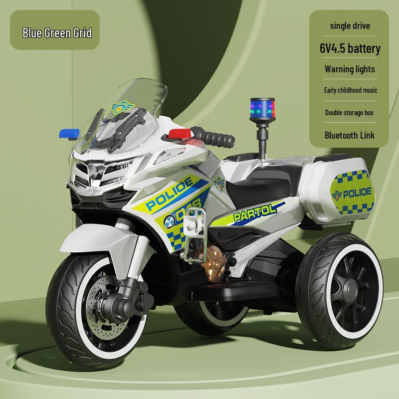 

XL Полицейская машина Детский электрический трехколесный велосипед Мотоцикл с дистанционным управлением – Игрушка для катания для мальчиков и девочек