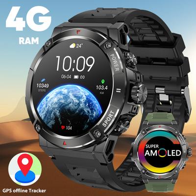 SACOSDING GPS Smart Watch Bluetooth Call Women Men 4G Memory Health Monitor Offline Map Smartwatch Sports Fitness Tracker Compass Watch