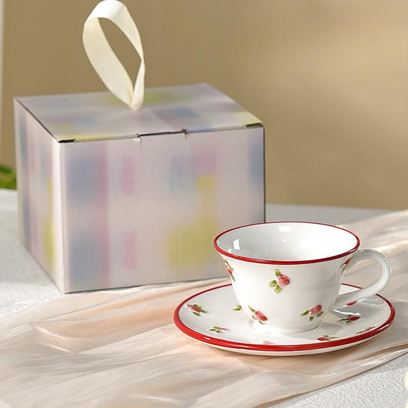 

Особенная красивая кофейная чашка для женщин, личная, высокоценная кружка, керамическая чашка для послеполуденного чая в британском стиле, набор чашка и блюдце 180ml