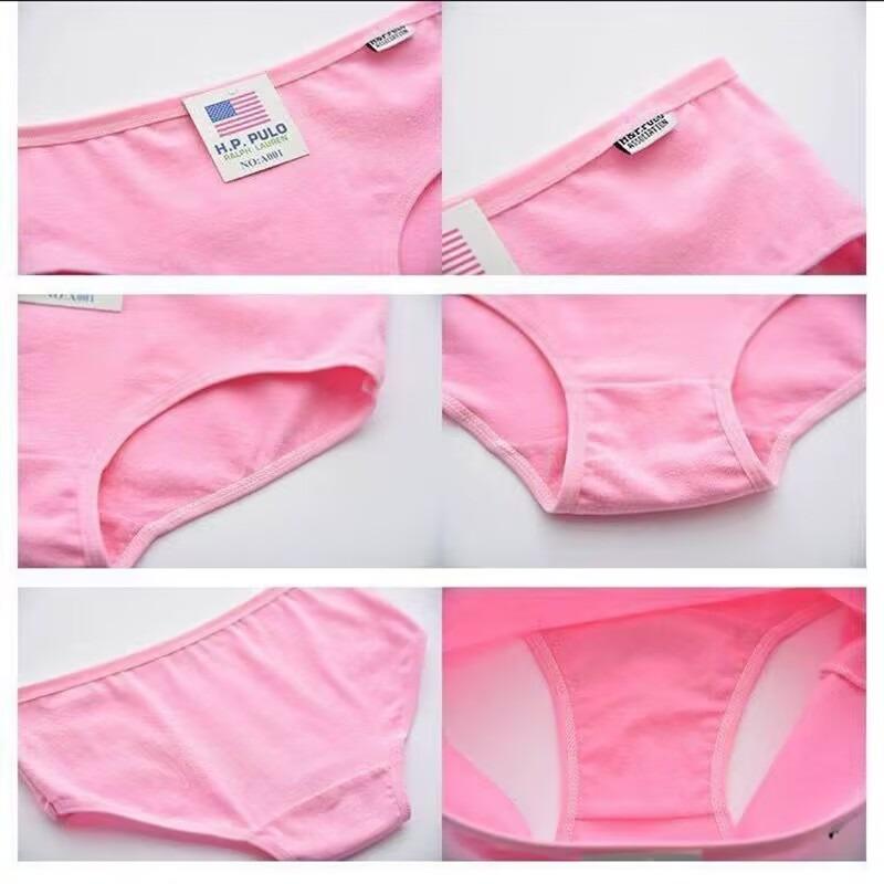 10Pc/Lot Young Girls Underwear  Teenager Panties Candy Color Underwear Simple Panties 35-45KG
