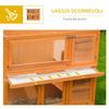 Outdoor Wooden Rabbit Hutch with House and 2-Story Enclosure, 122x48x100 Cm