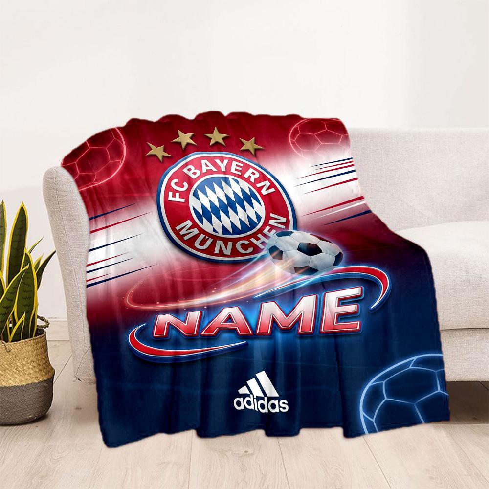 Bayern Munich Jersey Personalized Text Blanket Multi-purpose Customizable Blanket Soft & Cozy for Seaside Nap Home Decor Living Room for All Occasions