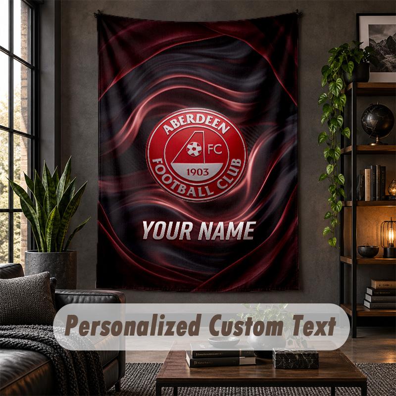 Wall Tapestry Aberdeen FC Print Custom Name Text Wall Hanging Home Decor