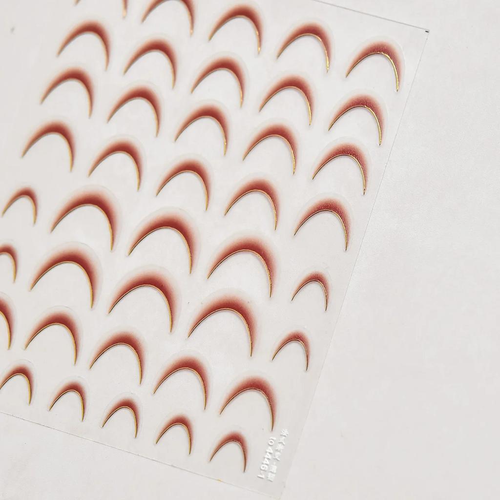 Gold Silver Love Star Moon Geometric Lines Necklace Stamping Retro Soft Self Adhesive Nail Art Sticker Manicure Decal