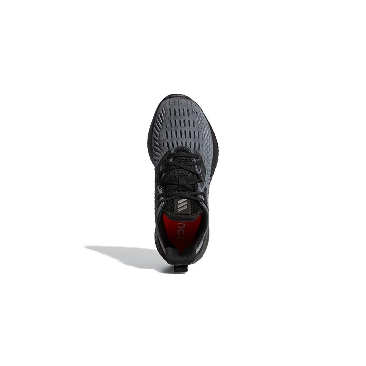 New Adidas AlphaBounce +J Slip Resistant Low Top Running Shoes Gray Black Teenagers EF0944
