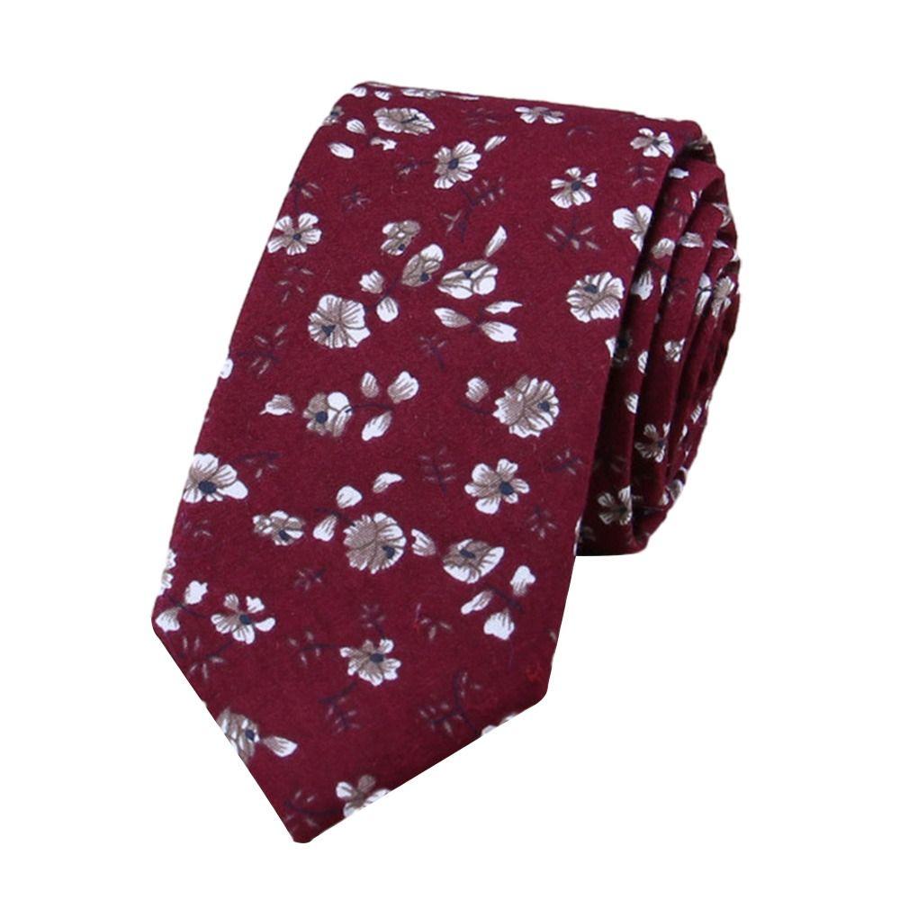 1pc Floral Elegant Tie For Men Women Cotton Beautiful Flower Paisley Necktie Narrow Skinny Cravat Wedding Casual Tie