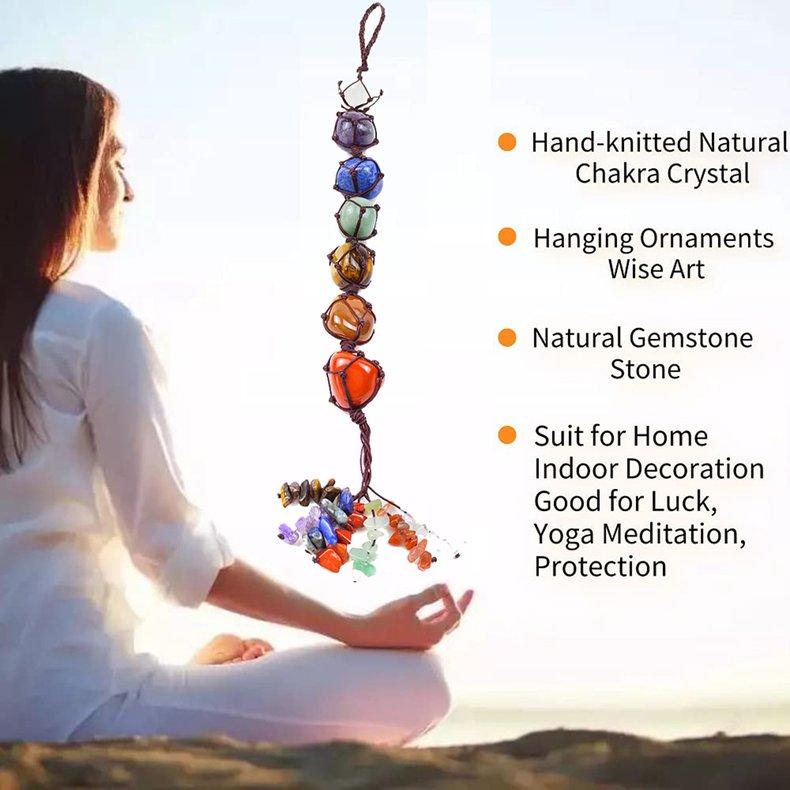 Healing Crystal Wind Chimes Decoration for Outdoor Indoor Yoga 7 Chakra Tree of Life Decorative Hanging Ornament for Home Office Healing Crystal Wind Chimes Decoration for Outdoor Indoor Yoga 7 Chakra Tree of Life Decorative Hanging Ornament for Home Office