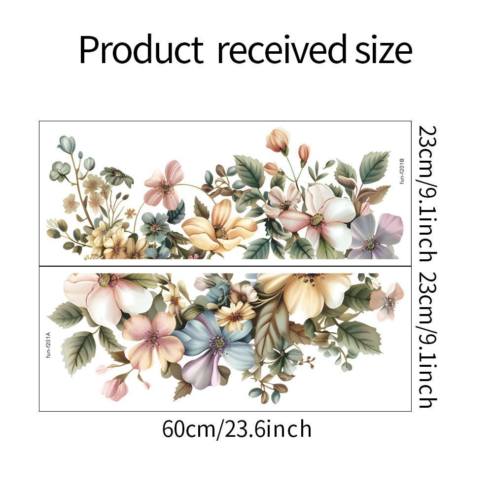 

Нарисованные цветы зеленые листья спальня гостиная дверь наклеенные наклейки на стену украшения дома 23*60CM*2PCS/fun-f201