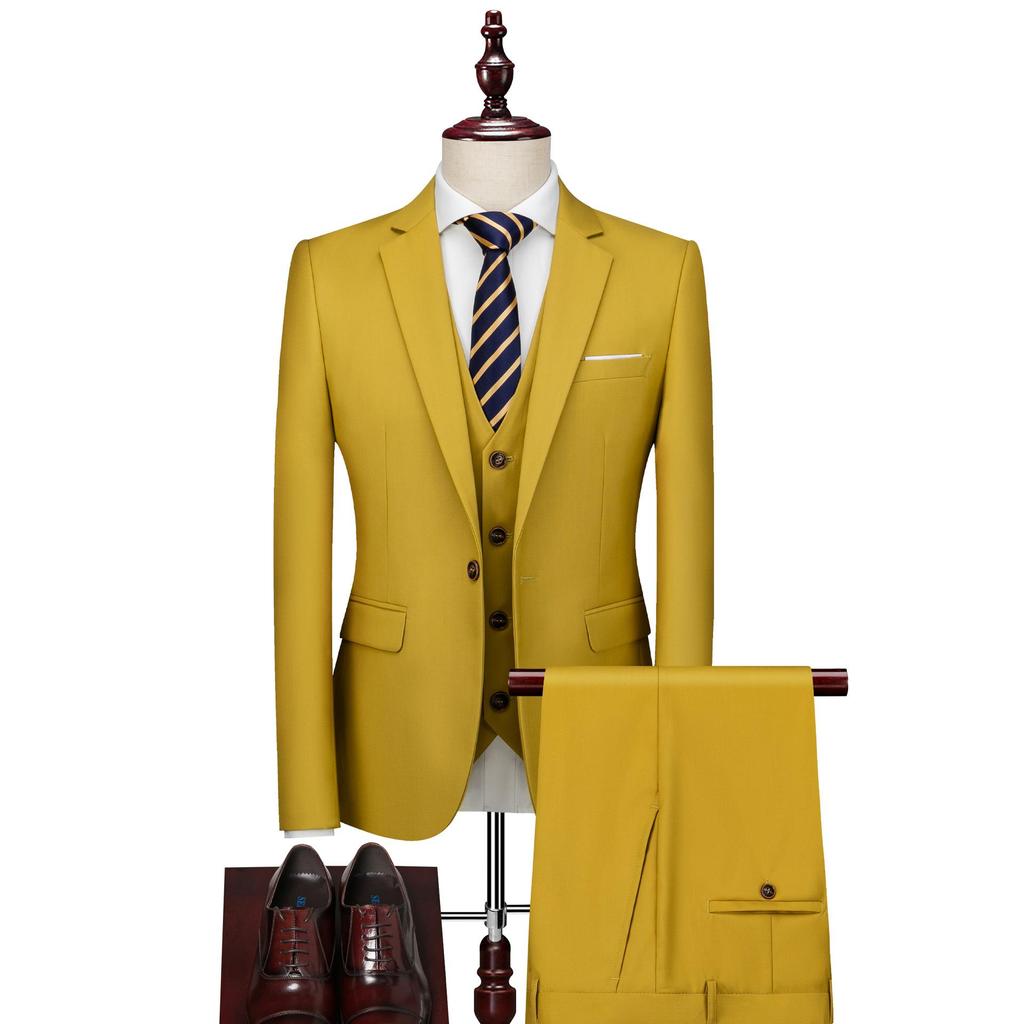 Three-piece Men's Business Casual Suit Wedding Suit Men's Clothing Stylish Suits & Blazers