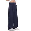 Spring and Summer Four Seasons New European, American and Japanese Lyocell Navy Blue Linen Loose Straight Casual Pants Men's Pants