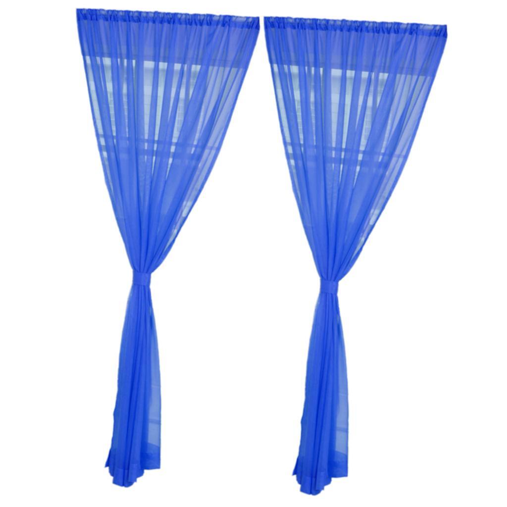 

Elegant 2 Panel Kitchen Curtain Sheer Door Window Voile Drape 200x270cm 100 x 200cm 2 pcs
