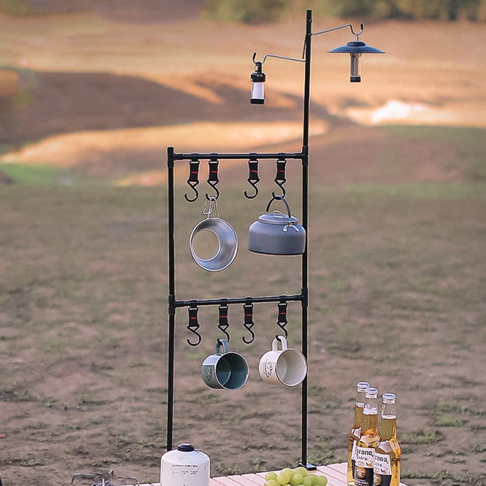 Desktop Storage Rack Multi-functional Camping Desktop Shelves Adjustable Lightweight for Picnic Barbecue Travel Hiking Supplies