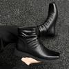 Plus Size Men Casual Party Nightclub Chelsea Boots Designer Square Toe Shoes Cowboy Genuine Leather Boot Cool Autumn Ankle Botas
