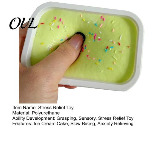 Stress Reduction Gadget Ice Cream Cake Squeeze Toy, Slow Rising Sensory Toy Relief Simulation Dessert Food Pinch for Anxiety Relieving Anti-stress