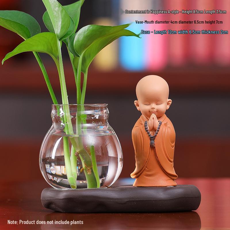 Little Monk Hydroponic Vase: Creative Home and Office Decor