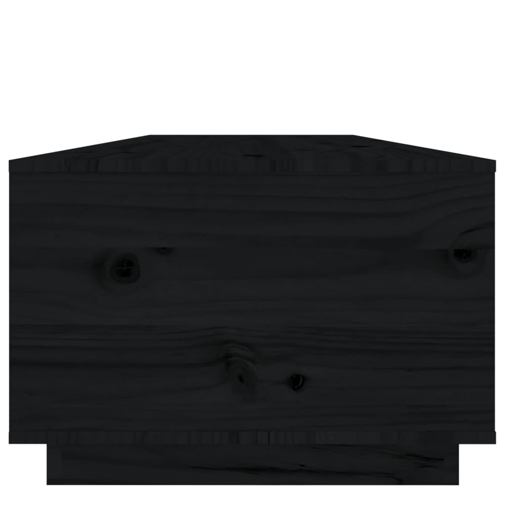 Coffee Table Black 100x50x35 Cm Solid Pine Wood